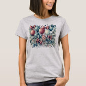 リボンがついたパステルパトリオティックバルーン Tシャツ (正面)