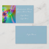 リボンが付いているカラフルな花 名刺 (正面/裏面)