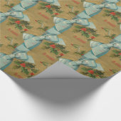 リボンが付いているヴィンテージのクリスマスの封筒 ラッピングペーパー (角)