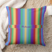 リボンが付いている数々のな色のストライプ クッション (ブランケット)