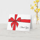 リボンで包んだありがとう カード (黄色い花)