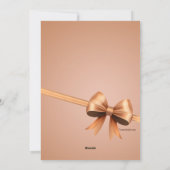 リボンで包んだ写真のホリデーカード シーズンカード (裏面)