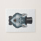 リボンで飾られたオオカミの花婿 ジグソーパズル (横)