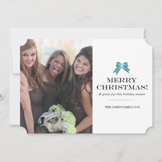 リボンとクリスマス シーズンカード (正面)