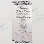 リボンとグリッターオン真珠 – パープル結婚ズ プログラム (正面/裏面)