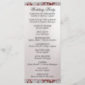 リボンとグリッターオン真珠 – 赤結婚の プログラム (裏面)