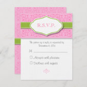 リボンとシ結婚ールの応答カード 出欠カード (正面/裏面)