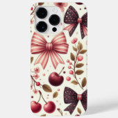 リボンとチェリーパターン Case-Mate iPhoneケース (裏面)