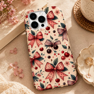 リボンとチェリーパターン Case-Mate iPhone 14 PRO MAXケース
