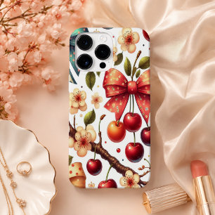 リボンとチェリーパターン Case-Mate iPhone 14 PRO MAXケース