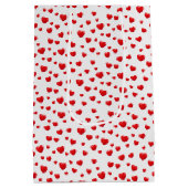 リボンとハートの付いた誕生日ギフトバッグ ミディアムペーパーバッグ (裏面)