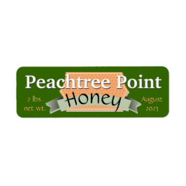 リボンとバナーハニーパーソナライズされたジャー ラベル