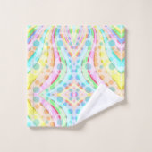 リボンとバブルのパステルレインボー バスタオルセット (ウォッシュタオル)