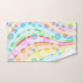 リボンとバブルのパステルレインボー バスタオルセット (ハンドタオル)