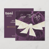 リボンとバラのSave the Date セーブザデート (正面/裏面)