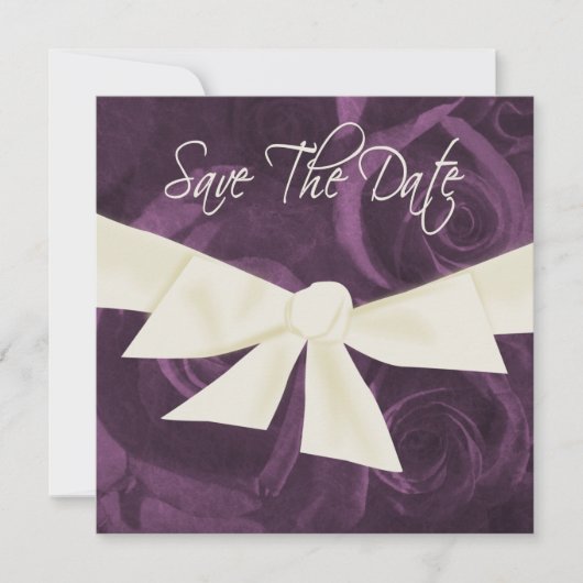 リボンとバラのSave the Date セーブザデート (正面)