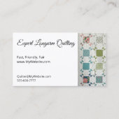 リボンとバラキルトフルカスタマイズ可能なBizカード 名刺 (正面)