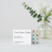 リボンとバラキルトフルカスタマイズ可能なBizカード 名刺 (スタンド正面)