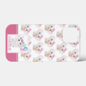 リボンとバルーン柄のキュートなピンクの象 Case-Mate iPhoneケース (裏面 (横))