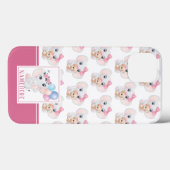 リボンとバルーン柄のキュートなピンクの象 Case-Mate iPhoneケース (裏面 (横))