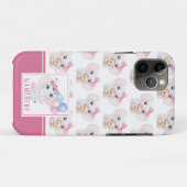 リボンとバルーン柄のキュートなピンクの象 Case-Mate iPhoneケース (裏面(横))