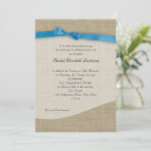 リボンとバーラップバルミツワー 招待状 (スタンド正面)