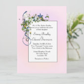 リボンとヒトデのバブル ピンク 招待状 (スタンド正面)