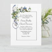 リボンとヒトデの泡結婚式招待状 招待状 (スタンド正面)