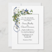 リボンとヒトデの泡結婚式招待状 招待状 (正面)