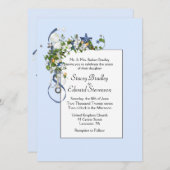 リボンとヒトデの泡(青) 招待状 (正面/裏面)