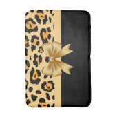 リボンとヒョウの印刷 バスマット (正面縦)