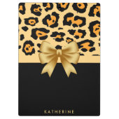 リボンとヒョウ印刷 クリップボード (裏面)