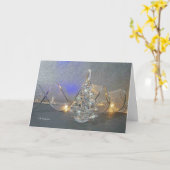 リボンとブルースのガラスの木 カード (黄色い花)