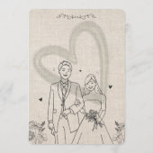 リボンとボウのオーバルフレーム結婚式招待状 招待状 (裏面)