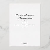 リボンとボウフォトを埋め込む 箔招待状 (裏面)