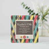 リボンとボタンの招待状 招待状 (スタンド正面)