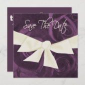 リボンとローズのSave the Date セーブザデート (正面/裏面)