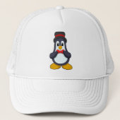 リボンと帽子を身に着けたペンギンの花婿 キャップ (正面)