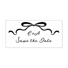 リボンと弓のインク セルフインキングスタンプ