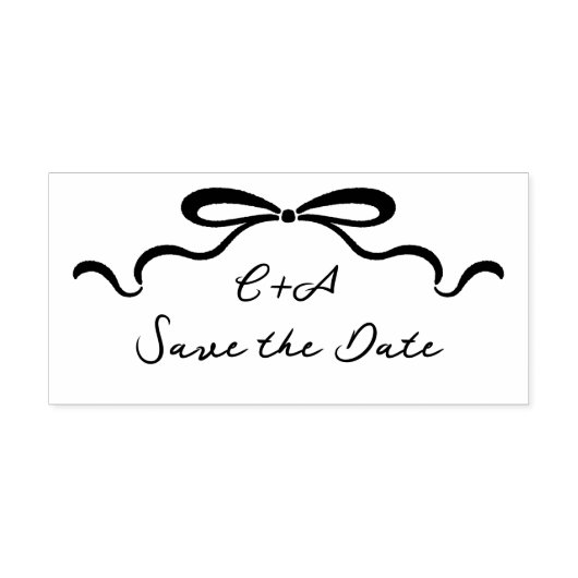 リボンと弓のインク セルフインキングスタンプ (デザイン)