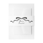 リボンと弓のインク 招待状ベリーバンド (正面例)