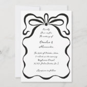 リボンと弓のインク 招待状 (正面)