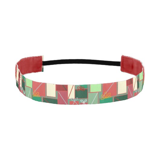 リボンと弓を使ったクリスマスプレゼント アスレチックヘッドバンド (正面)