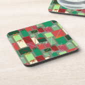 リボンと弓を使ったクリスマスプレゼント コースター (左側)