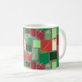 リボンと弓を使ったクリスマスプレゼント コーヒーマグカップ (正面右)