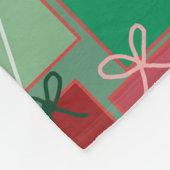 リボンと弓を使ったクリスマスプレゼント フリースブランケット (角)