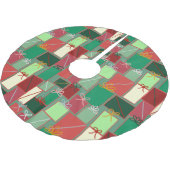 リボンと弓を使ったクリスマスプレゼント ブラッシュドポリエステルツリースカート (アングル)