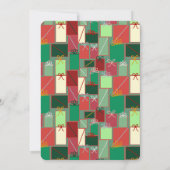 リボンと弓を使ったクリスマスプレゼント 招待状 (裏面)