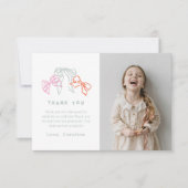 リボンと弓カラフルの水彩ありがとう サンキューカード (正面)