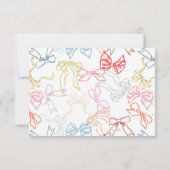 リボンと弓カラフルの水彩ありがとう サンキューカード (裏面)